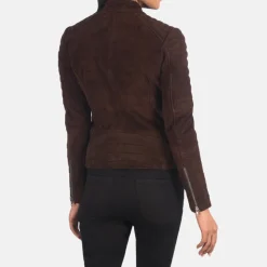 Adalyn Quilted Mocha Suede Biker Jacket