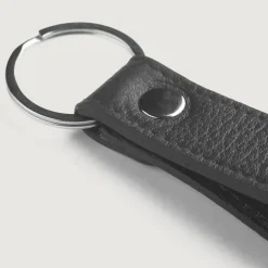 Adkins Black Leather Keychain