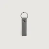 Adkins Grey Leather Keychain