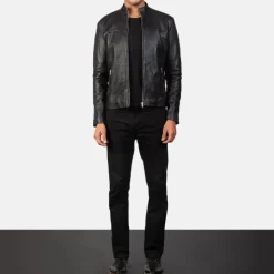Adornica Black Leather Biker Jacket