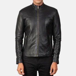 Adornica Black Leather Biker Jacket