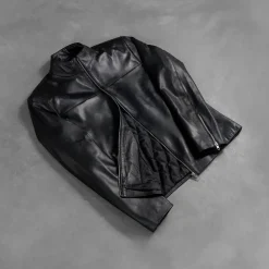 Adornica Black Leather Biker Jacket
