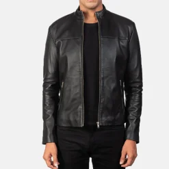 Adornica Black Leather Biker Jacket