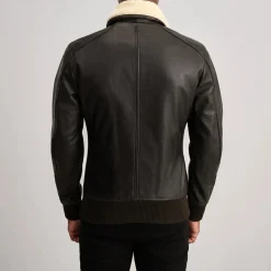Airin G-1 Brown & Cream Leather Bomber Jacket