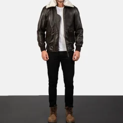 Airin G-1 Brown Leather Bomber Jacket