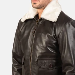 Airin G-1 Brown Leather Bomber Jacket