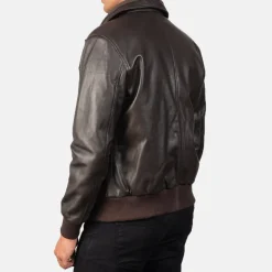 Air Rolf Brown Leather Bomber Jacket