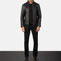 Alex Black Leather Biker Jacket