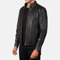 Alex Black Leather Biker Jacket