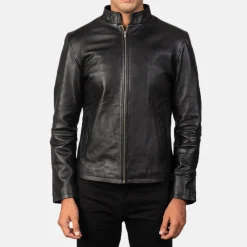 Alex Black Leather Biker Jacket