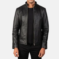 Alex Black Leather Biker Jacket