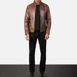 Alex Brown Leather Biker Jacket