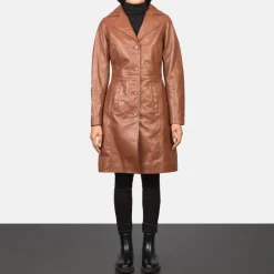 Alexis Brown Single Breasted Leather Coat