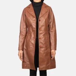 Alexis Brown Single Breasted Leather Coat