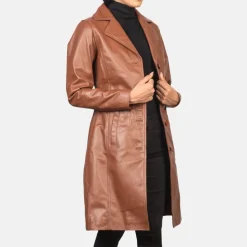 Alexis Brown Single Breasted Leather Coat