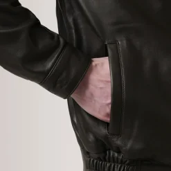 Alfred Brown Leather Bomber Jacket
