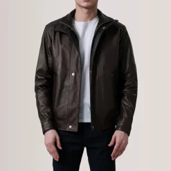 Alfred Maroon Leather Bomber Jacket
