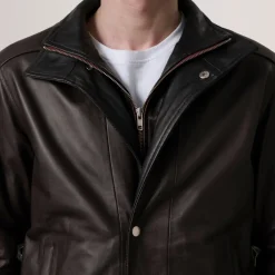 Alfred Maroon Leather Bomber Jacket