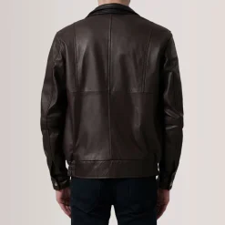 Alfred Maroon Leather Bomber Jacket