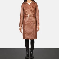Alice Brown Double Breasted Leather Coat