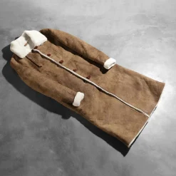 Alina Shearling Brown Leather Coat