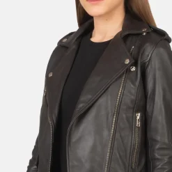 Alison Brown Leather Biker Jacket