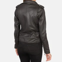 Alison Brown Leather Biker Jacket