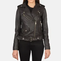 Alison Brown Leather Biker Jacket