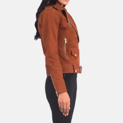 Alison Brown Suede Biker Jacket