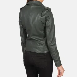 Alison Green Leather Biker Jacket
