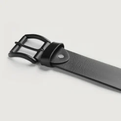 Allan Black Leather Casual Belt