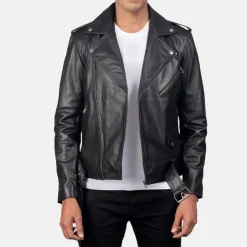 Allaric Alley Black Leather Biker Jacket