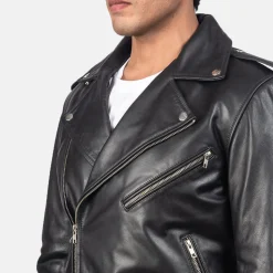 Allaric Alley Black Leather Biker Jacket
