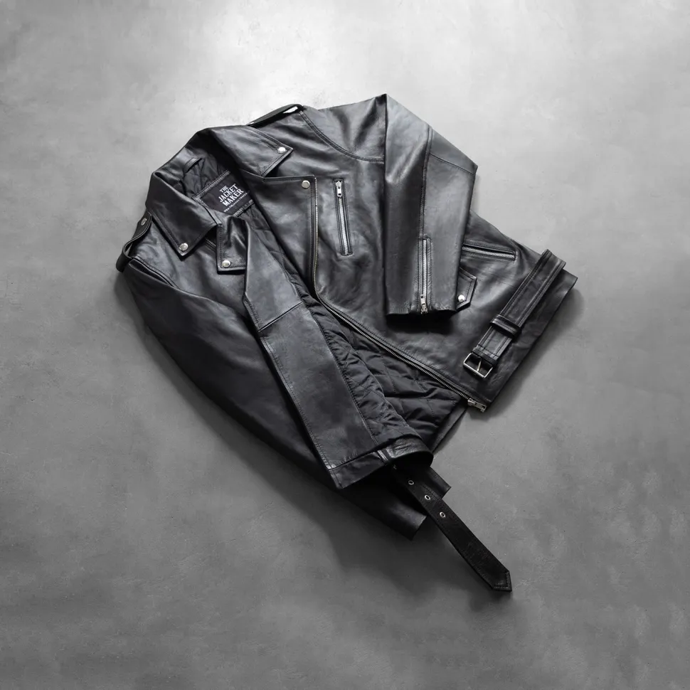 Allaric Alley Black Leather Biker Jacket