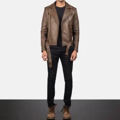 Allaric Alley Mocha Leather Biker Jacket