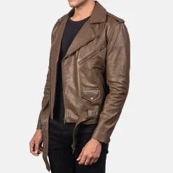 Allaric Alley Mocha Leather Biker Jacket