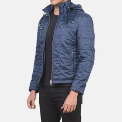 Alps Quilted Blue Hooded Windbreaker Jacket