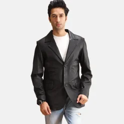 Alyson Black Leather Blazer