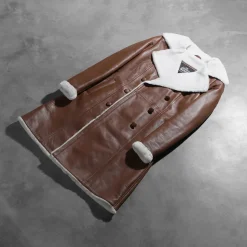Amie Brown Double Breasted Shearling Coat
