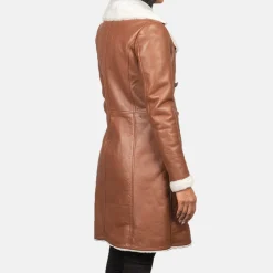 Amie Brown Double Breasted Shearling Coat