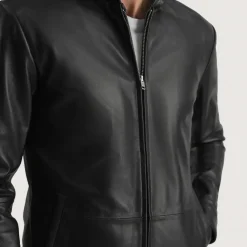 Andy Matte Black Hooded Leather Jacket