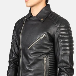 Armand Black Leather Biker Jacket