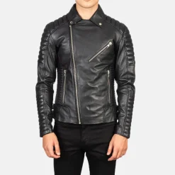 Armand Black Leather Biker Jacket