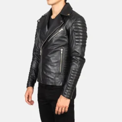 Armand Black Leather Biker Jacket