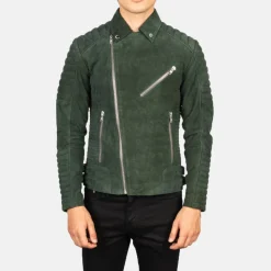 Armand Green Suede Biker Jacket