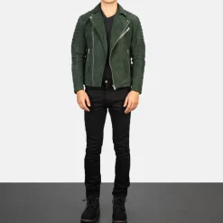 Armand Green Suede Biker Jacket