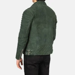 Armand Green Suede Biker Jacket
