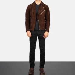 Armand Mocha Suede Biker Jacket