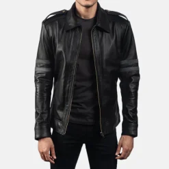 Armstrong Black Leather Biker Jacket