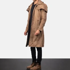 Army Brown Leather Duster